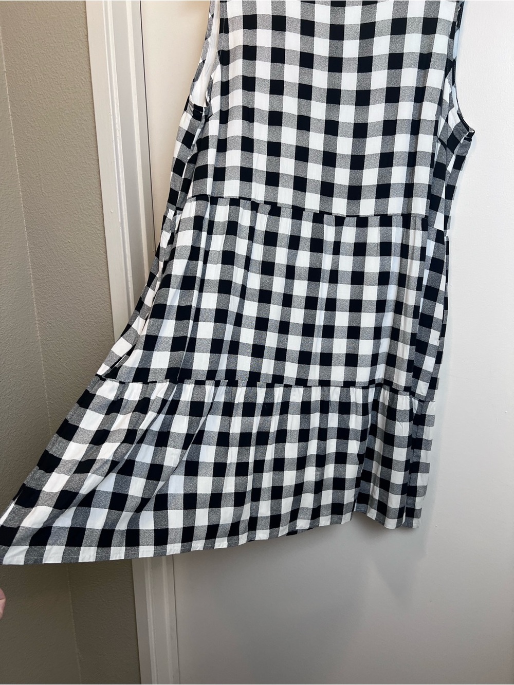 Buffalo Plaid Tiered Babydoll Dress XL Cottagecore  plus size summer - Picture 2 of 8